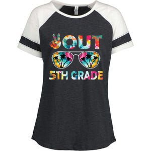 5th Grade Tie Dye Graduation Last Day Of School Fifth Grade Enza Ladies Jersey Colorblock Tee