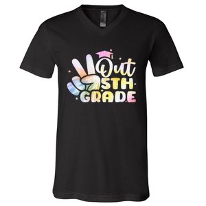 5th Grade Tie Dye Graduation Last Day Of School Fifth Grade V-Neck T-Shirt