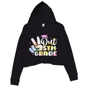 5th Grade Tie Dye Graduation Last Day Of School Fifth Grade Crop Fleece Hoodie