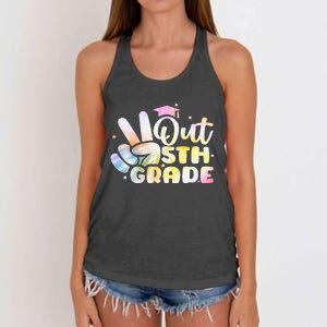 5th Grade Tie Dye Graduation Last Day Of School Fifth Grade Women's Knotted Racerback Tank