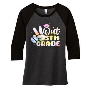 5th Grade Tie Dye Graduation Last Day Of School Fifth Grade Women's Tri-Blend 3/4-Sleeve Raglan Shirt