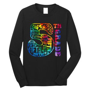 5th Grade Typography Team Fifth Grade Teacher Back To School Long Sleeve Shirt