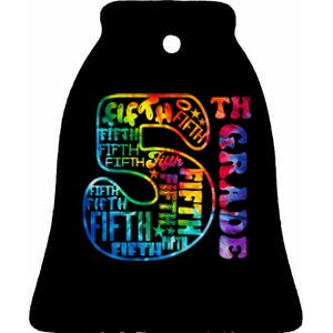 5th Grade Typography Team Fifth Grade Teacher Back To School Ceramic Bell Ornament