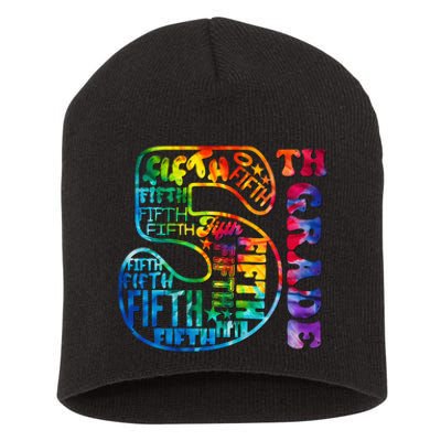 5th Grade Typography Team Fifth Grade Teacher Back To School Short Acrylic Beanie