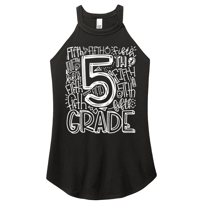 5th Grade Typography Team Fifth Grade Teacher Back To School Women's Perfect Tri Rocker Tank