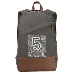 5th Grade Typography Team Fifth Grade Teacher Back To School Cotton Canvas Backpack