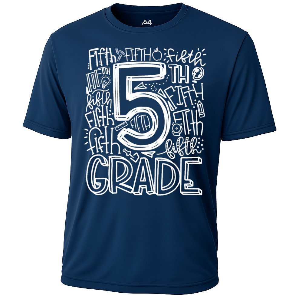 5th Grade Typography Team Fifth Grade Teacher Back To School Cooling Performance Crew T-Shirt