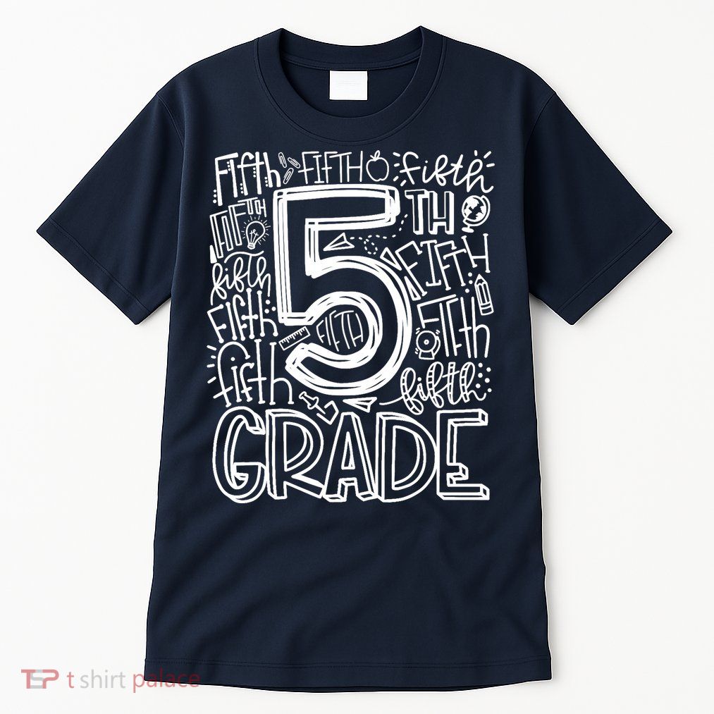 5th Grade Typography Team Fifth Grade Teacher Back To School Tall T-Shirt