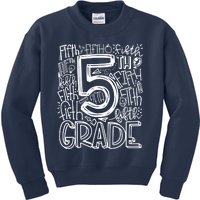 5th Grade Typography Team Fifth Grade Teacher Back To School Kids Sweatshirt