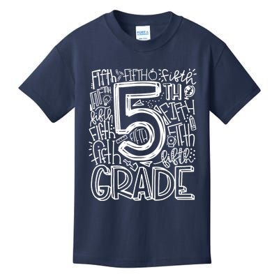 5th Grade Typography Team Fifth Grade Teacher Back To School Kids T-Shirt