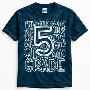 5th Grade Typography Team Fifth Grade Teacher Back To School Kids Tie-Dye T-Shirt