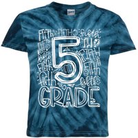 5th Grade Typography Team Fifth Grade Teacher Back To School Kids Tie-Dye T-Shirt