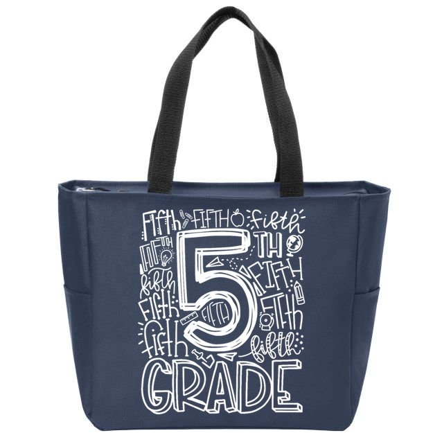 5th Grade Typography Team Fifth Grade Teacher Back To School Zip Tote Bag