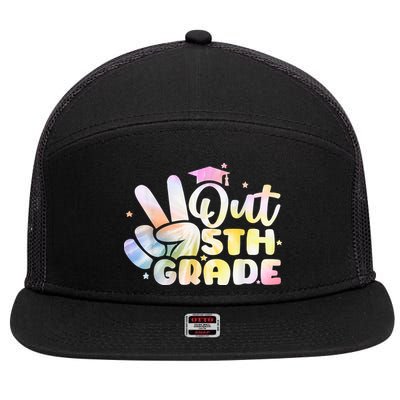 5th Grade Tie Dye Graduation Last Day Of School Fifth Grade 7 Panel Mesh Trucker Snapback Hat