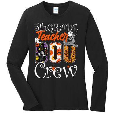 5th Grade Teacher Boo Crew Halloween 5th Fifth Grade Teacher Ladies Long Sleeve Shirt