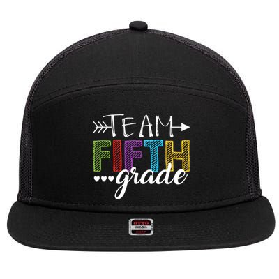 5Th Grade Teacher Student Team Fifth Grade Gift 7 Panel Mesh Trucker Snapback Hat