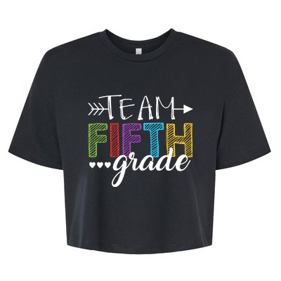 5Th Grade Teacher Student Team Fifth Grade Gift Bella+Canvas Jersey Crop Tee