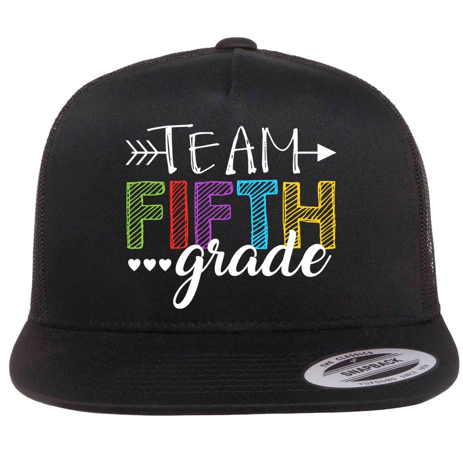 5Th Grade Teacher Student Team Fifth Grade Gift Flat Bill Trucker Hat