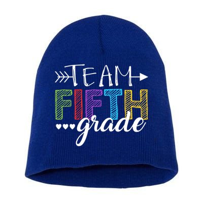 5Th Grade Teacher Student Team Fifth Grade Gift Short Acrylic Beanie