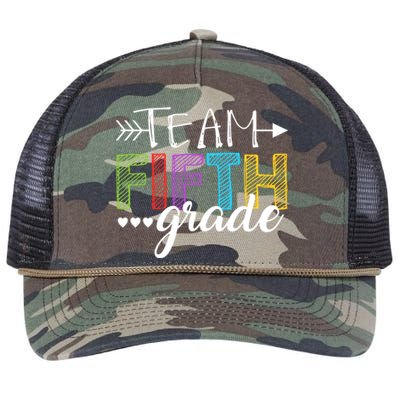 5Th Grade Teacher Student Team Fifth Grade Gift Retro Rope Trucker Hat Cap