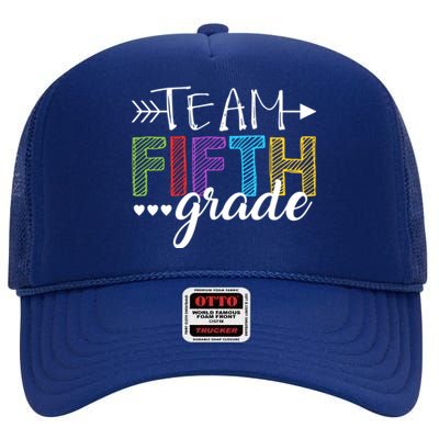 5Th Grade Teacher Student Team Fifth Grade Gift High Crown Mesh Back Trucker Hat