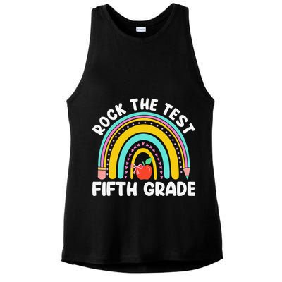 5th Grade Teacher Rock The Test Day Fifth Grade Testing Day Ladies PosiCharge Tri-Blend Wicking Tank