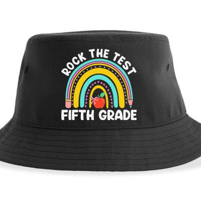 5th Grade Teacher Rock The Test Day Fifth Grade Testing Day Sustainable Bucket Hat