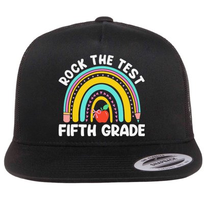 5th Grade Teacher Rock The Test Day Fifth Grade Testing Day Flatbill Hat