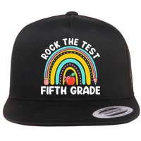 5th Grade Teacher Rock The Test Day Fifth Grade Testing Day Flat Bill Trucker Hat