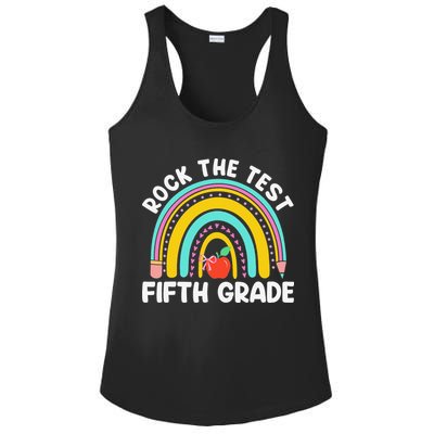 5th Grade Teacher Rock The Test Day Fifth Grade Testing Day Ladies PosiCharge Competitor Racerback Tank
