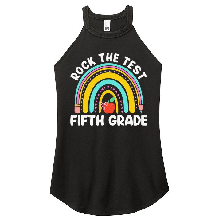 5th Grade Teacher Rock The Test Day Fifth Grade Testing Day Women's Perfect Tri Rocker Tank