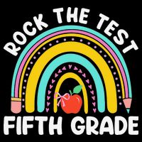 5th Grade Teacher Rock The Test Day Fifth Grade Testing Day Short Acrylic Beanie