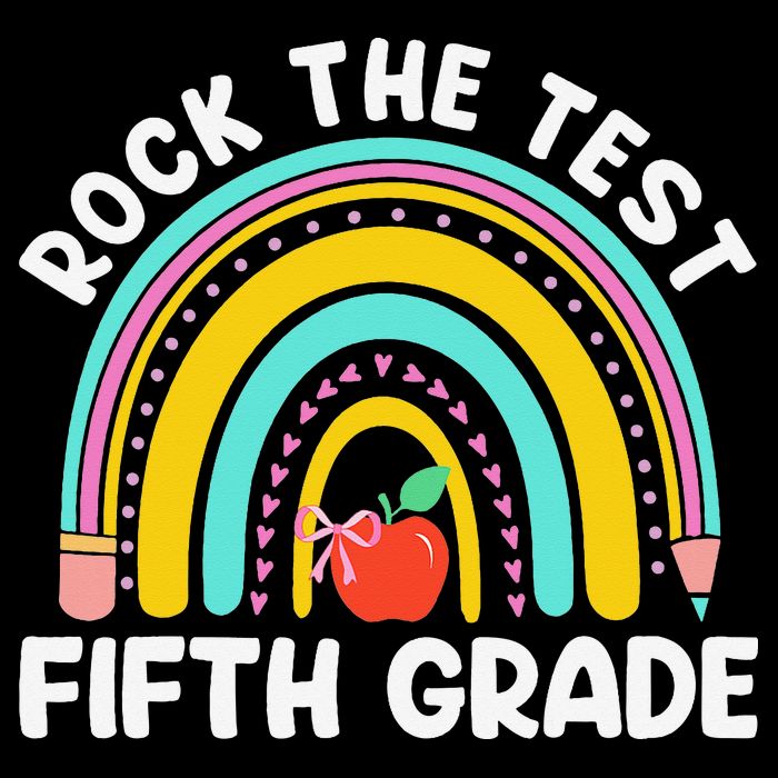 5th Grade Teacher Rock The Test Day Fifth Grade Testing Day Short Acrylic Beanie
