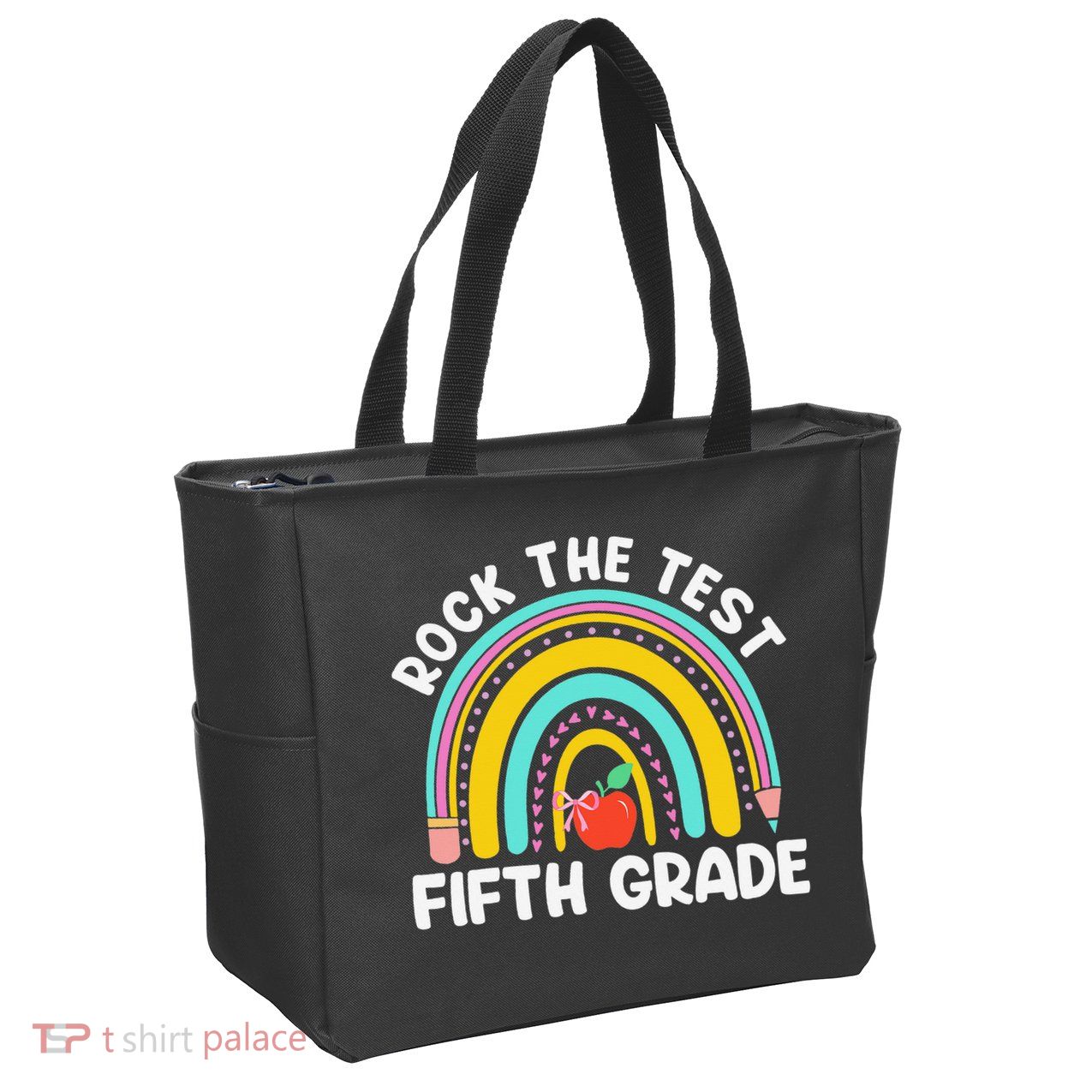 5th Grade Teacher Rock The Test Day Fifth Grade Testing Day Zip Tote Bag