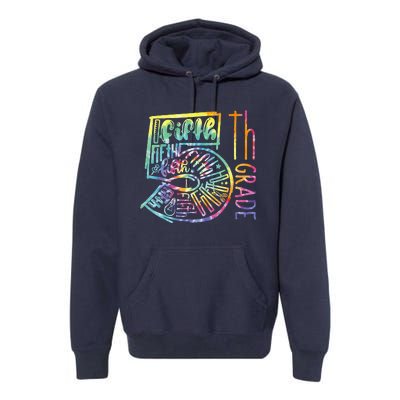 5th Grade Typography Team Fifth Grade Teacher Back To School Premium Hoodie