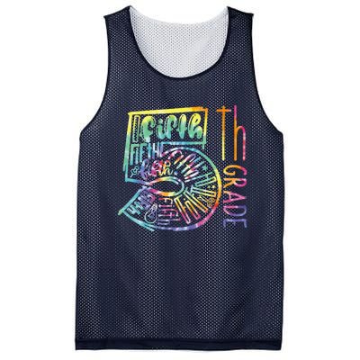 5th Grade Typography Team Fifth Grade Teacher Back To School Mesh Reversible Basketball Jersey Tank