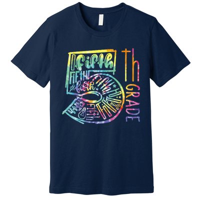 5th Grade Typography Team Fifth Grade Teacher Back To School Premium T-Shirt