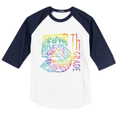 5th Grade Typography Team Fifth Grade Teacher Back To School Baseball Sleeve Shirt