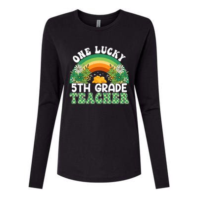 5th Grade Teacher Rainbow St Patricks Day One Lucky Teacher Gift Womens Cotton Relaxed Long Sleeve T-Shirt