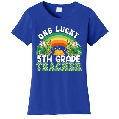 5th Grade Teacher Rainbow St Patricks Day One Lucky Teacher Gift Women's T-Shirt