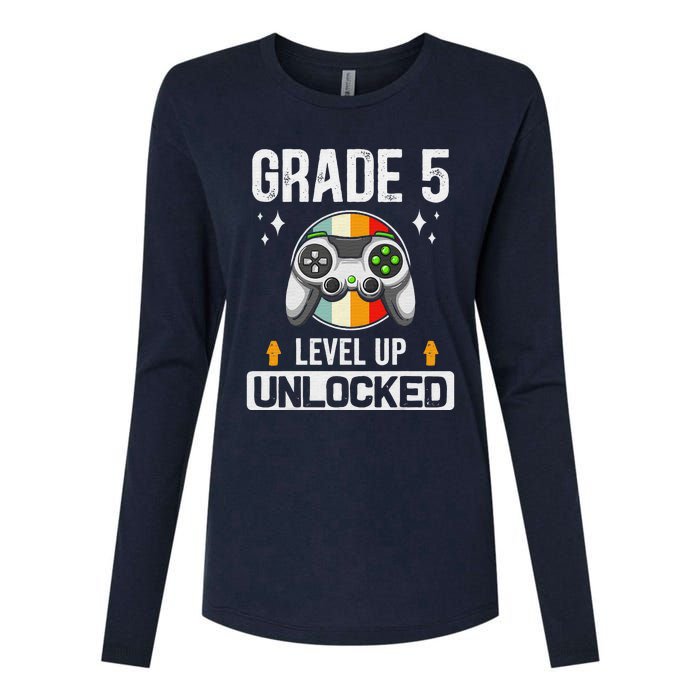 5th Grade Unlocked Level Up Gamer Back To School Womens Cotton Relaxed Long Sleeve T-Shirt