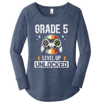 5th Grade Unlocked Level Up Gamer Back To School Women's Perfect Tri Tunic Long Sleeve Shirt