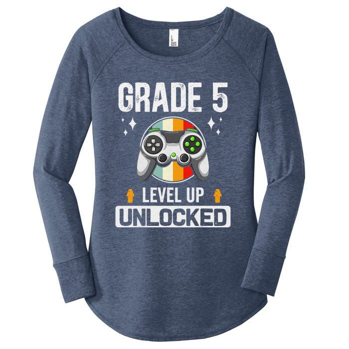 5th Grade Unlocked Level Up Gamer Back To School Women's Perfect Tri Tunic Long Sleeve Shirt