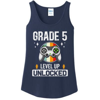 5th Grade Unlocked Level Up Gamer Back To School Ladies Essential Tank