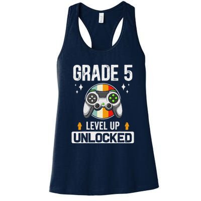 5th Grade Unlocked Level Up Gamer Back To School Women's Racerback Tank