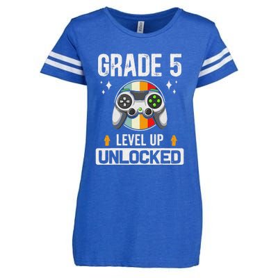 5th Grade Unlocked Level Up Gamer Back To School Enza Ladies Jersey Football T-Shirt