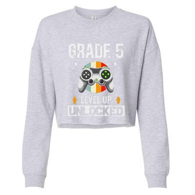 5th Grade Unlocked Level Up Gamer Back To School Cropped Pullover Crew