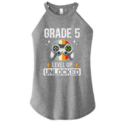 5th Grade Unlocked Level Up Gamer Back To School Women's Perfect Tri Rocker Tank