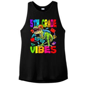 5th Grade Vibes Dinosaur Back To School Ladies PosiCharge Tri-Blend Wicking Tank