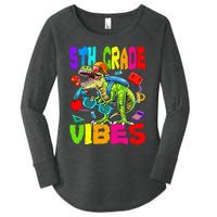 5th Grade Vibes Dinosaur Back To School Women's Perfect Tri Tunic Long Sleeve Shirt